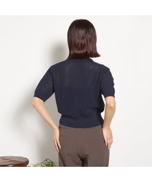 SUIT SELECT（スーツセレクト）の「【半袖】12Gメッシュポロ（シャツ/ブラウス・レディース・ブラウン/ネイビー・LARGE/MEDIUM）」の21枚目の写真