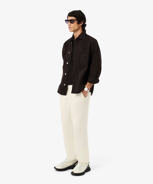LACOSTE（ラコステ）の「リネン×レーヨンブレンドイージーワイドパンツ（スウェットパンツ・メンズ・オフホワイト/ブラウン・XS/S/M/L）」の19枚目の写真