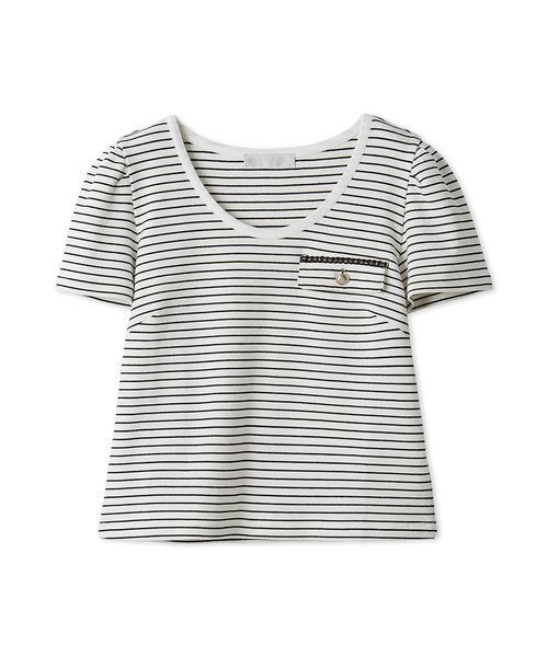 CELFORD(セルフォード)の「【洗える】フラップポケットカットソー(Tシャツ/カットソー・レディース・ネイビー/ホワイト/その他/ライトピンク・F)」の4枚目の写真