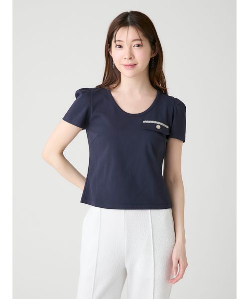 CELFORD(セルフォード)の「【洗える】フラップポケットカットソー(Tシャツ/カットソー・レディース・ネイビー/ホワイト/その他/ライトピンク・F)」の7枚目の写真