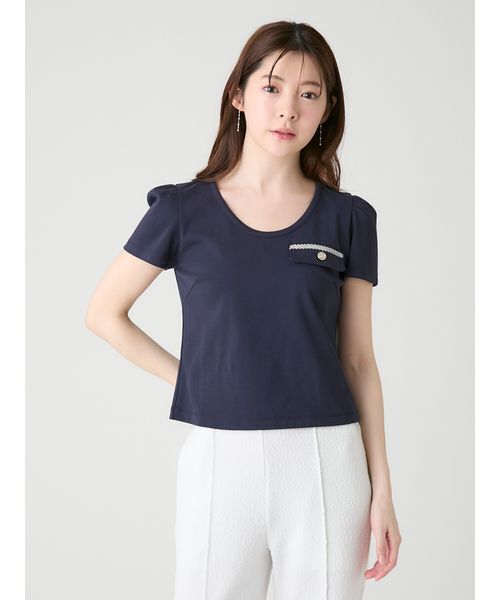 CELFORD(セルフォード)の「【洗える】フラップポケットカットソー(Tシャツ/カットソー・レディース・ネイビー/ホワイト/その他/ライトピンク・F)」の8枚目の写真