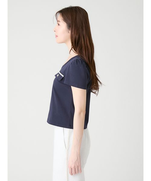 CELFORD(セルフォード)の「【洗える】フラップポケットカットソー(Tシャツ/カットソー・レディース・ネイビー/ホワイト/その他/ライトピンク・F)」の10枚目の写真