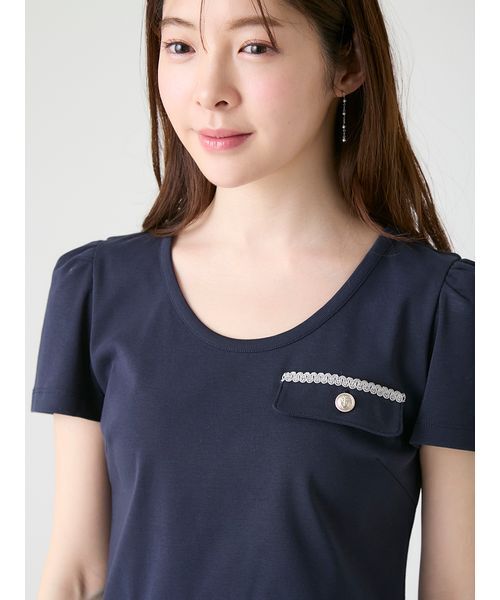 CELFORD(セルフォード)の「【洗える】フラップポケットカットソー(Tシャツ/カットソー・レディース・ネイビー/ホワイト/その他/ライトピンク・F)」の11枚目の写真