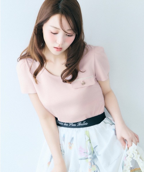 CELFORD（セルフォード）の「【洗える】フラップポケットカットソー（Tシャツ/カットソー・レディース・ネイビー/ホワイト/その他/ライトピンク・F）」の3枚目の写真