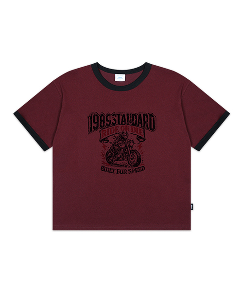 1989STANDARD(1989スタンダード)の「RIDER 1989 クールコットンクロップリンガー半袖 (SRCSTD-0262)(Tシャツ/カットソー・メンズ・ブラック/アイボリー/バーガンディー/ダークグレー・MEDIUM/LARGE/X-LARGE)」の4枚目の写真
