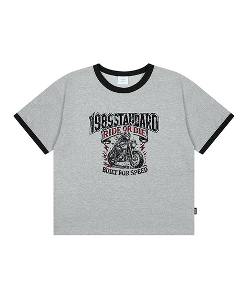 1989STANDARD(1989スタンダード)の「RIDER 1989 クールコットンクロップリンガー半袖 (SRCSTD-0262)(Tシャツ/カットソー・メンズ・ブラック/アイボリー/バーガンディー/ダークグレー・MEDIUM/LARGE/X-LARGE)」の3枚目の写真