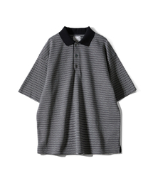 HORLISUN（ホーリーサン）の「Sumerset Short Pique Stripe Pullover Shirt Charcoal（ポロシャツ）」