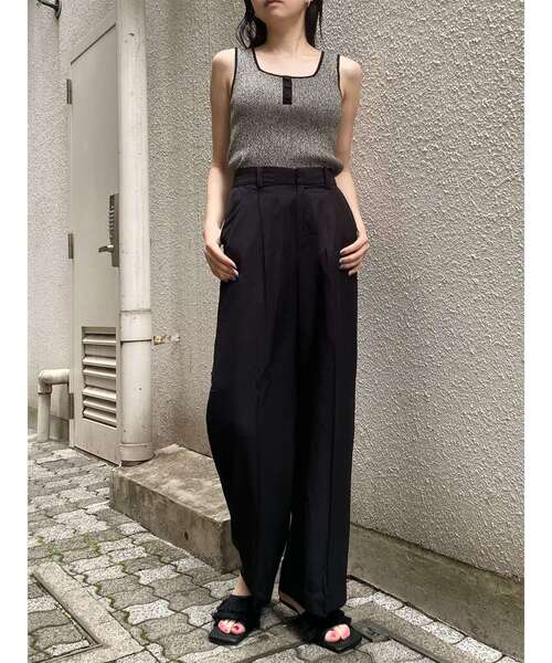 MURUA(ムルーア)の「【セットアップ対応】ブラッシュライクワイドパンツ 夏服(その他パンツ・レディース・アイボリー/ブラウン/ブラック・2/1)」の12枚目の写真