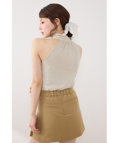 rienda（リエンダ）の「ラメフライスリボンネックトップス 夏服（Tシャツ/カットソー・レディース・ブラック/ベージュ/ピンク・FREE）」の21枚目の写真