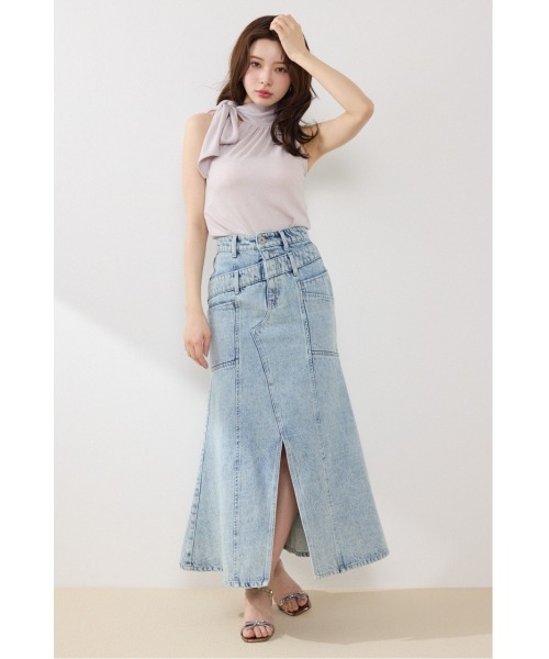 rienda（リエンダ）の「ラメフライスリボンネックトップス 夏服（Tシャツ/カットソー・レディース・ブラック/ベージュ/ピンク・FREE）」の10枚目の写真