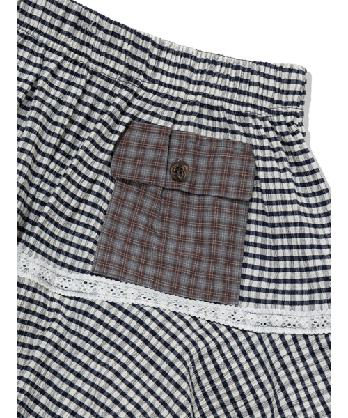 UGLY SHADOW(アグリーシャドウ)の「CANCAN CHECKERED MIX SKIRT(NAVY)(スカート・レディース・その他・FREE)」の6枚目の写真