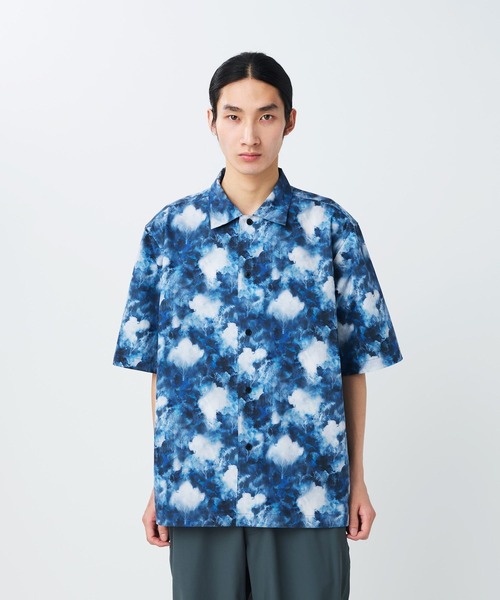 Snow Peak(スノーピーク)の「Snow Peak / Patterned Shirt Mori 半袖柄シャツ(シャツ/ブラウス・メンズ・ネイビー/グリーン・M/L)」の1枚目の写真