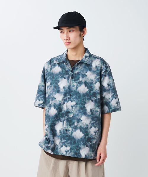 Snow Peak(スノーピーク)の「Snow Peak / Patterned Shirt Mori 半袖柄シャツ(シャツ/ブラウス・メンズ・ネイビー/グリーン・M/L)」の2枚目の写真