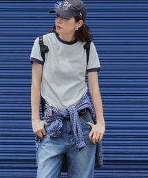 etoll. | パイル地リンガーネックTシャツ(Tシャツ/カットソー)