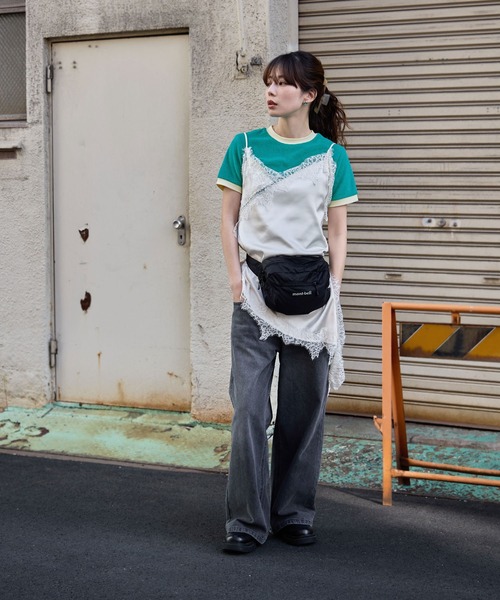 etoll.(エトル)の「パイル地リンガーネックTシャツ(Tシャツ/カットソー・レディース・ネイビー/オートミール/グリーン/ピンク/ブルー・M)」の7枚目の写真