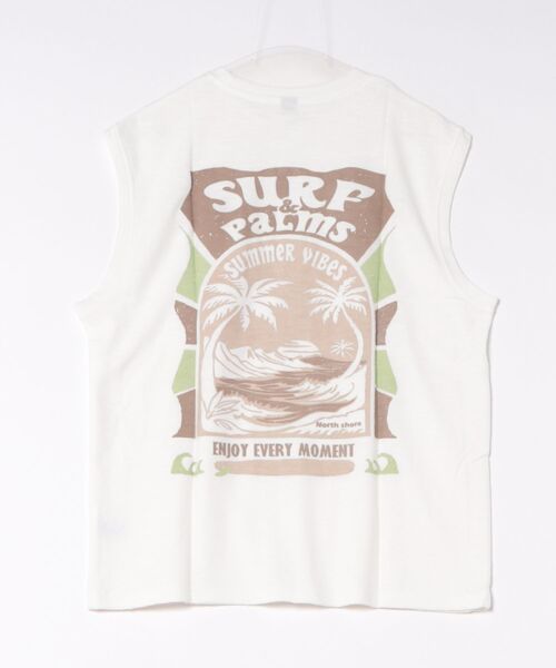 Kahiko（カヒコ）の「【Kahiko】SURF＆Palms ビーチリーMEN'Sタンクトップ（タンクトップ・メンズ・ブラック/ホワイト/ベージュ/グリーン・FREE）」の2枚目の写真