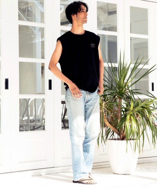 Kahiko（カヒコ）の「【Kahiko】SURF＆Palms ビーチリーMEN'Sタンクトップ（タンクトップ・メンズ・ブラック/ホワイト/ベージュ/グリーン・FREE）」の7枚目の写真