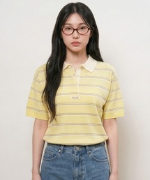 【GENERAL IDEA】ストライプルーズカラーハーフニット / STRIPED LOOSE COLLAR HALF-SLEEVE KNIT