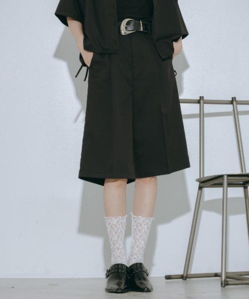 PAGEBOY(ページボーイ)の「【イージーケア/接触冷感/UVカット/セットアップ対応】シフトセットハーフパンツ(その他パンツ・レディース・グレー系その他/ブラック・FREE)」の13枚目の写真