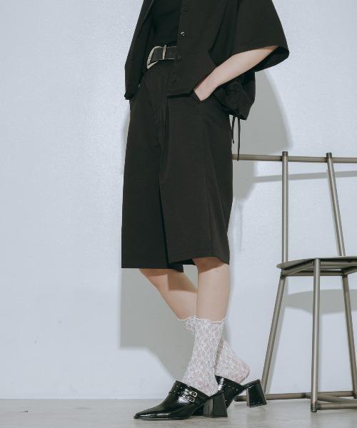 PAGEBOY(ページボーイ)の「【イージーケア/接触冷感/UVカット/セットアップ対応】シフトセットハーフパンツ(その他パンツ・レディース・グレー系その他/ブラック・FREE)」の14枚目の写真