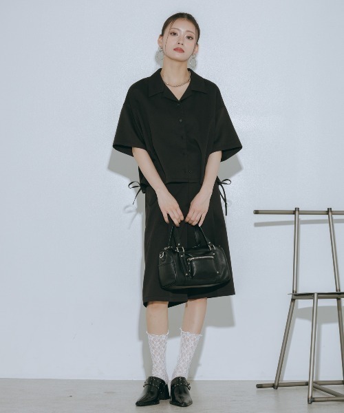 PAGEBOY(ページボーイ)の「【イージーケア/接触冷感/UVカット/セットアップ対応】シフトセットハーフパンツ(その他パンツ・レディース・グレー系その他/ブラック・FREE)」の17枚目の写真