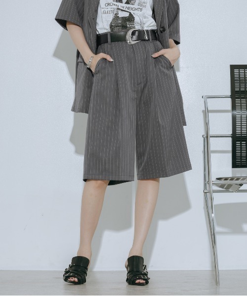 PAGEBOY(ページボーイ)の「【イージーケア/接触冷感/UVカット/セットアップ対応】シフトセットハーフパンツ(その他パンツ・レディース・グレー系その他/ブラック・FREE)」の22枚目の写真