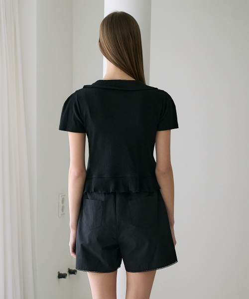 DEHEVE（デヘヴェ）の「Frill Ribbon Cardigan Set [Black]（カーディガン/ボレロ・レディース・ブラック・OS）」の3枚目の写真
