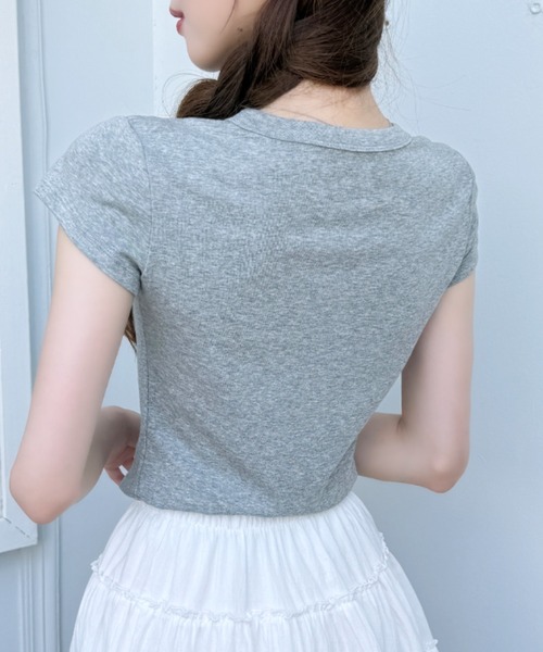 Ada.（エイダ）の「ナンバー プリント スポーティー タイト シルエットTシャツ（Tシャツ/カットソー・レディース・ネイビー/グレー/ホワイト/レッド・FREE）」の12枚目の写真