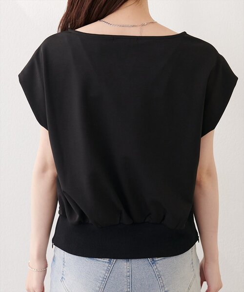 natural couture（ナチュラルクチュール）の「きれいめポンチキーネックTOPS（Tシャツ/カットソー・レディース・サックスブルー/ピンク/ブラック/オフホワイト・FREE）」の16枚目の写真
