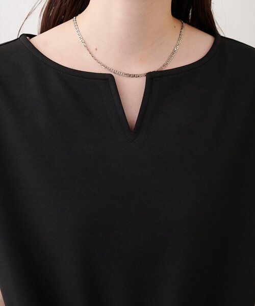 natural couture（ナチュラルクチュール）の「きれいめポンチキーネックTOPS（Tシャツ/カットソー・レディース・サックスブルー/ピンク/ブラック/オフホワイト・FREE）」の17枚目の写真