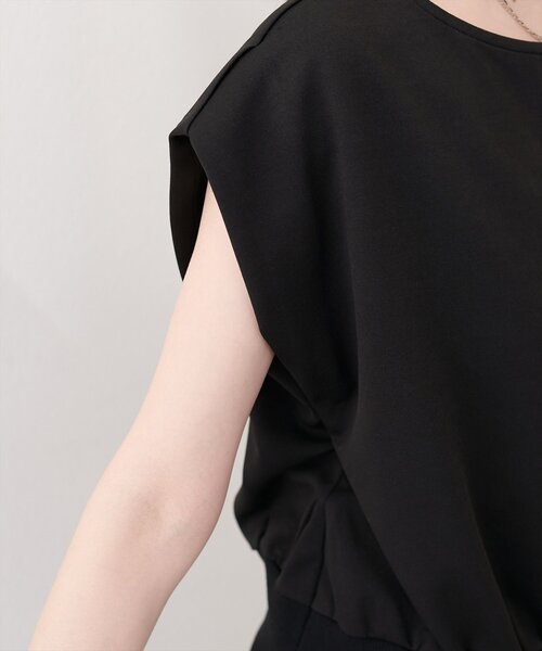 natural couture（ナチュラルクチュール）の「きれいめポンチキーネックTOPS（Tシャツ/カットソー・レディース・サックスブルー/ピンク/ブラック/オフホワイト・FREE）」の18枚目の写真
