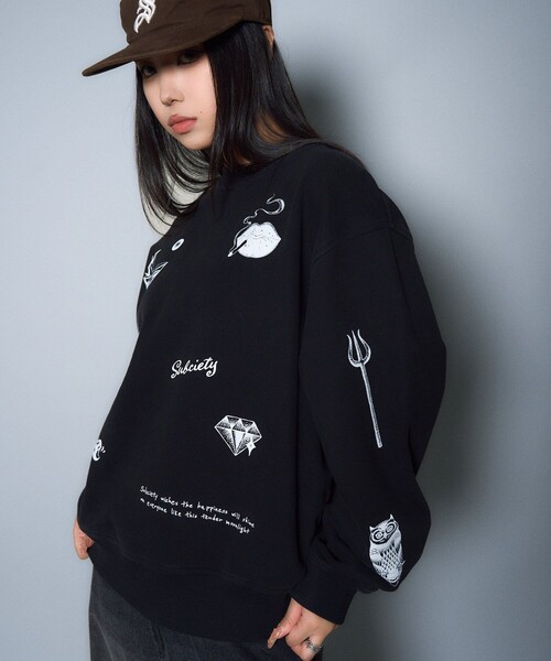 Subciety（サブサエティ）の「Varsity sweatshirt（スウェット・メンズ・ホワイト/ブラック・SMALL/MEDIUM/LARGE/X-LARGE）」の11枚目の写真