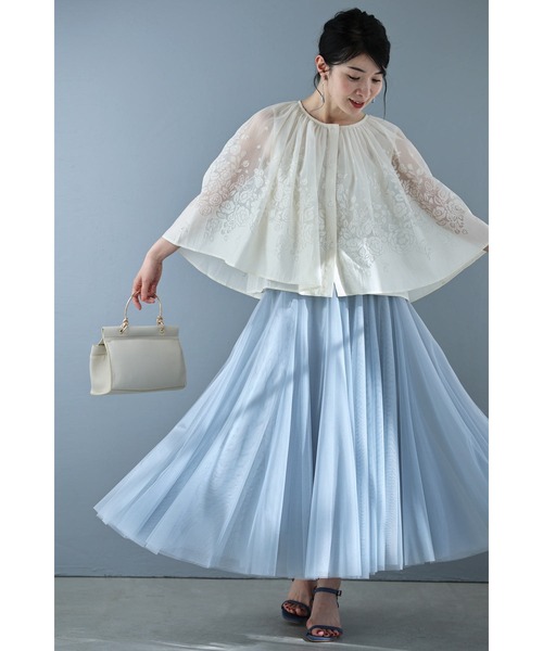 cawaii（カワイイ）の「浮き立つ花柄のケープデザインブラウストップス（シャツ/ブラウス・レディース・アイボリー・FREE）」の12枚目の写真