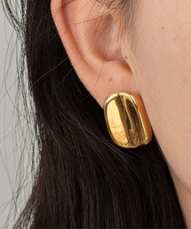 YU-KA:スクエアプレート ボリュームイヤリング Square Plate Volume Earrings