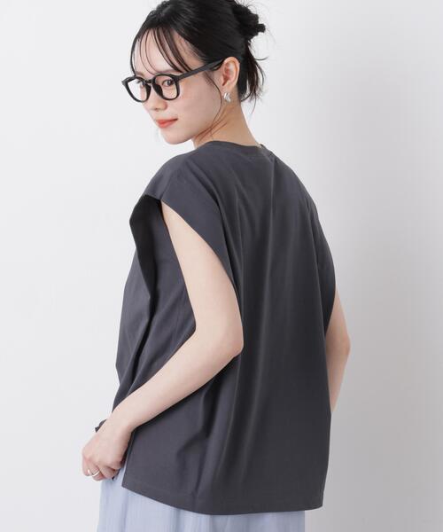 NANO universe(ナノユニバース)の「近赤外線&UVカット・吸水速乾機能 タックデザイントップス(Tシャツ/カットソー・レディース・ホワイト/ピンク/チャコール・FREE)」の20枚目の写真