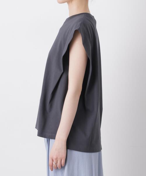 NANO universe(ナノユニバース)の「近赤外線&UVカット・吸水速乾機能 タックデザイントップス(Tシャツ/カットソー・レディース・ホワイト/ピンク/チャコール・FREE)」の14枚目の写真