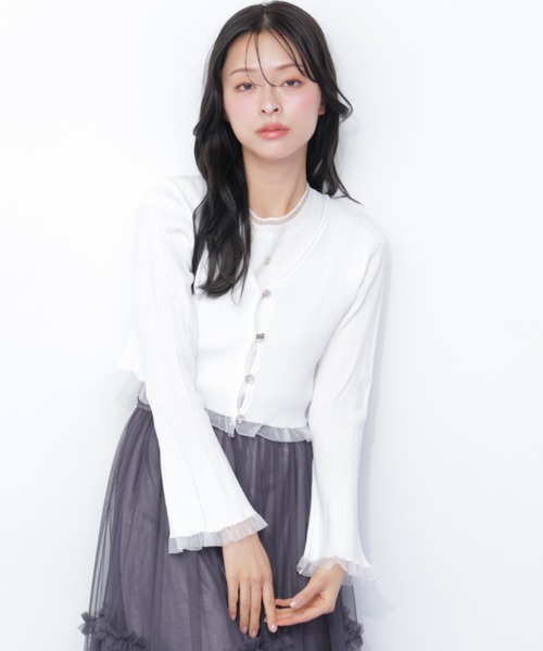 JILL by JILL STUART（ジルバイジルスチュアート）の「＜アンサンブル対応＞シアートリムショートカーディガン（ニット/セーター・レディース・ピンク系その他/ブラック/ホワイト/ホワイト系その他・FREE）」の21枚目の写真