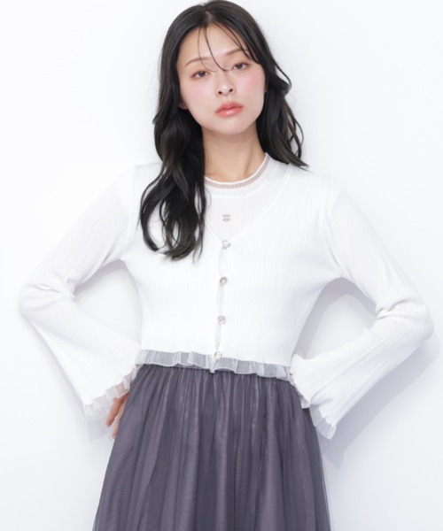 JILL by JILL STUART（ジルバイジルスチュアート）の「＜アンサンブル対応＞シアートリムショートカーディガン（ニット/セーター・レディース・ピンク系その他/ブラック/ホワイト/ホワイト系その他・FREE）」の20枚目の写真