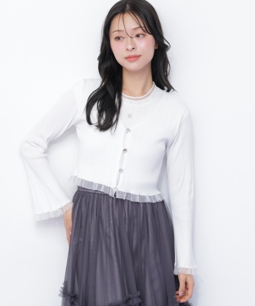 JILL by JILL STUART（ジルバイジルスチュアート）の「＜アンサンブル対応＞シアートリムショートカーディガン（ニット/セーター・レディース・ピンク系その他/ブラック/ホワイト/ホワイト系その他・FREE）」の22枚目の写真