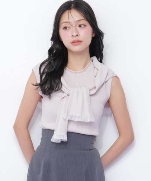 JILL by JILL STUART（ジルバイジルスチュアート）の「＜アンサンブル対応＞シアートリムショートカーディガン（ニット/セーター・レディース・ピンク系その他/ブラック/ホワイト/ホワイト系その他・FREE）」の17枚目の写真