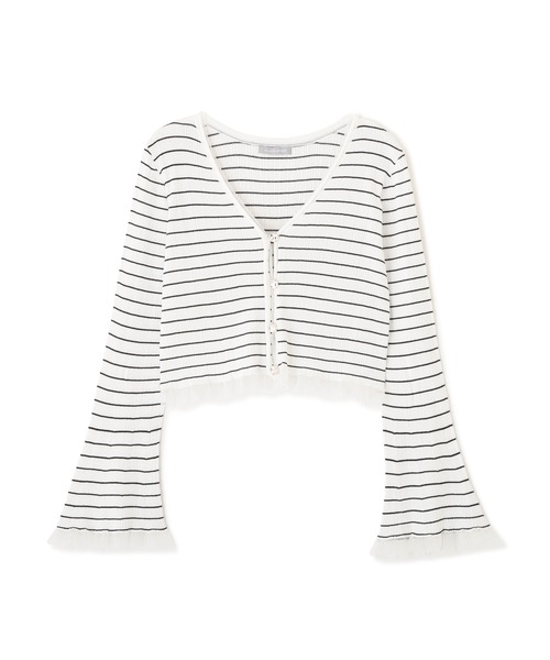 JILL by JILL STUART（ジルバイジルスチュアート）の「＜アンサンブル対応＞シアートリムショートカーディガン（ニット/セーター・レディース・ピンク系その他/ブラック/ホワイト/ホワイト系その他・FREE）」の6枚目の写真