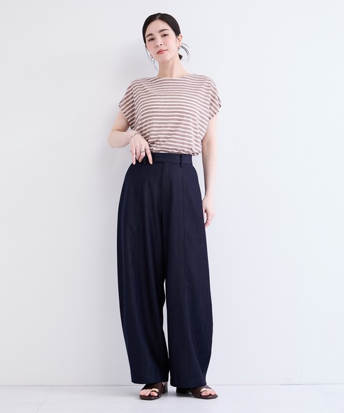 le cercle ADAM ET ROPE'(ルセルクルアダムエロペ)の「デニムライクカーブパンツ(その他パンツ・レディース・ホワイト/ブルー系その他4・FREE)」の13枚目の写真