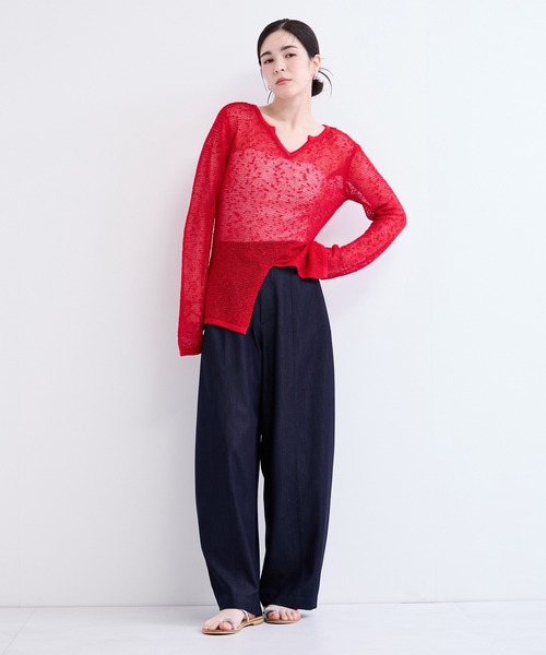 le cercle ADAM ET ROPE'(ルセルクルアダムエロペ)の「デニムライクカーブパンツ(その他パンツ・レディース・ホワイト/ブルー系その他4・FREE)」の12枚目の写真