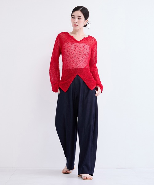 le cercle ADAM ET ROPE'(ルセルクルアダムエロペ)の「デニムライクカーブパンツ(その他パンツ・レディース・ホワイト/ブルー系その他4・FREE)」の11枚目の写真