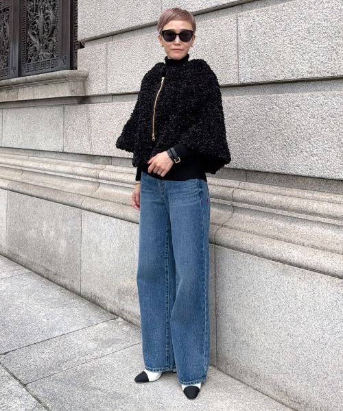JENNE(ジェンヌ)の「2WAYマルチフラワーポンチョ・スカート(その他アウター・レディース・ブラック・SMALL/MEDIUM/LARGE)」の5枚目の写真