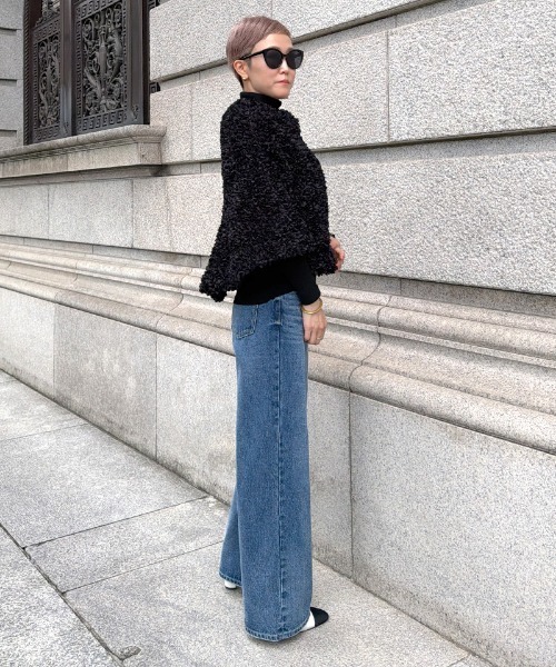 JENNE(ジェンヌ)の「2WAYマルチフラワーポンチョ・スカート(その他アウター・レディース・ブラック・SMALL/MEDIUM/LARGE)」の6枚目の写真
