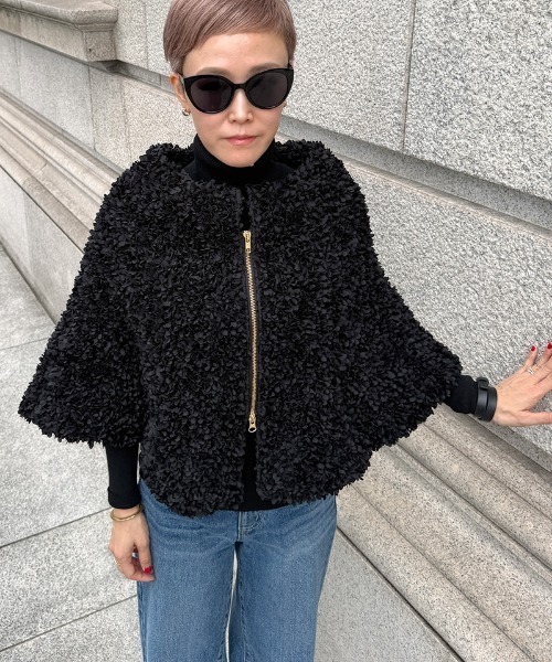 JENNE(ジェンヌ)の「2WAYマルチフラワーポンチョ・スカート(その他アウター・レディース・ブラック・SMALL/MEDIUM/LARGE)」の12枚目の写真