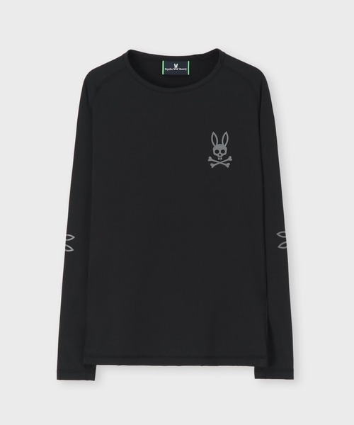 Psycho Bunny（サイコバニー）の「[GOLF][WOMEN]スリーブプリント UVコンプレッションインナー（Tシャツ/カットソー・レディース・ブラック/ホワイト・1/2）」の2枚目の写真