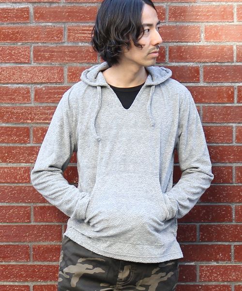 coen（コーエン）の「メキシカンジャガードパイルパーカー（パーカー・メンズ・グレー/ネイビー・X-LARGE/LARGE/MEDIUM/SMALL）」の2枚目の写真