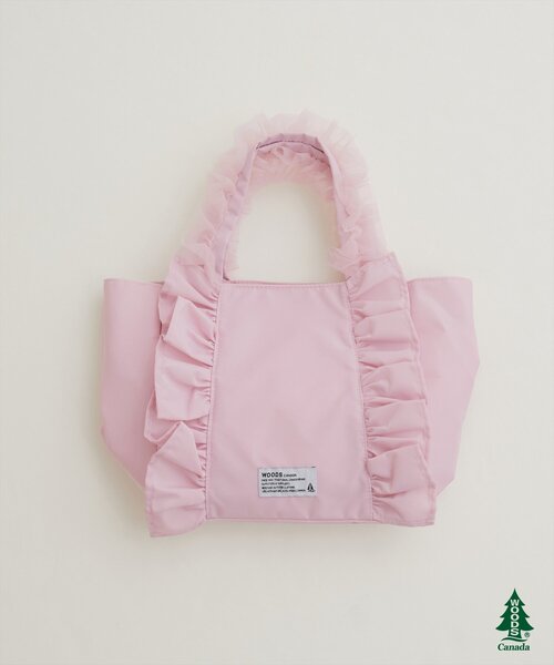 natural couture(ナチュラルクチュール)の「【WOODS × natural couture】ショルダー付きフリルミニトート(トートバッグ・レディース・ピンク/ブルー/ブラック/アイボリー・FREE)」の4枚目の写真